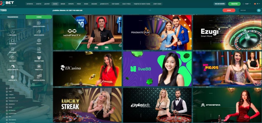 juegos de 22bet casino